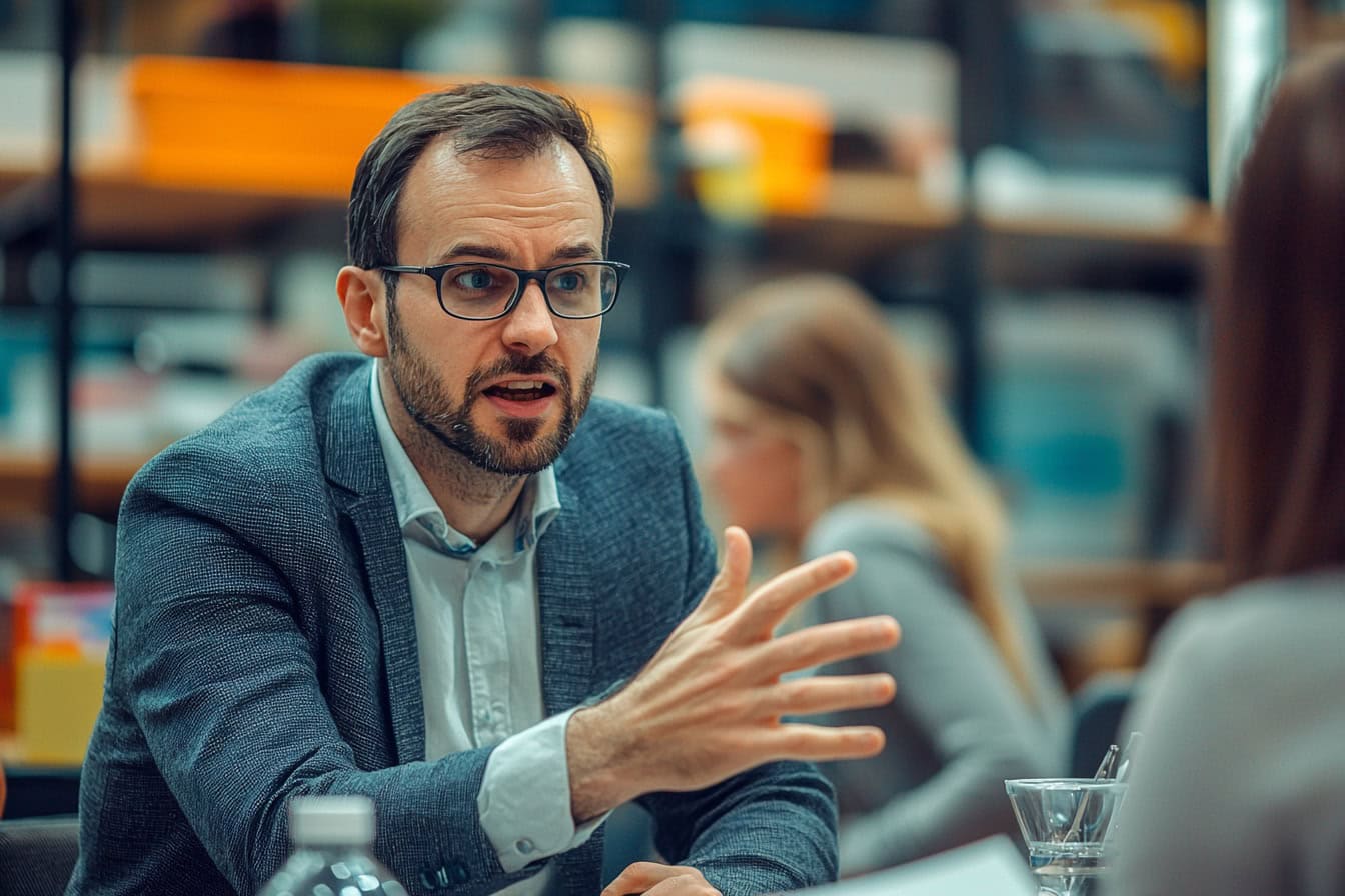 Symbolbild Einkaufstricks: Ein Einkäufer diskutiert mit einer Vertriebsmitarbeiterin.