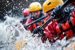 Symbolbild Empowerment: Männer beim Rafting.